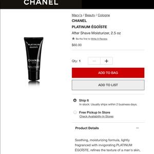 Chanel aftershave moisturizer